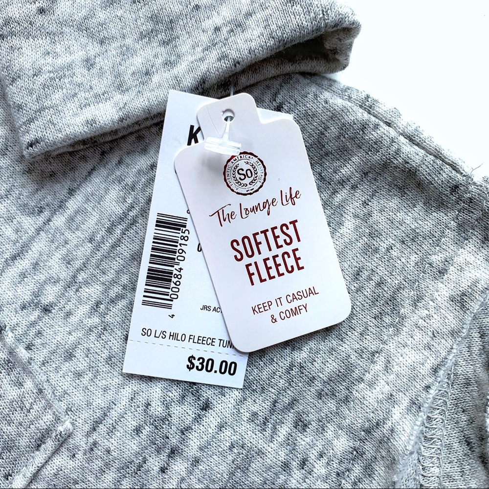 NWT SO “Softest Fleece” Lightweight Hoodie Gray/Sm - Picture 4 of 8